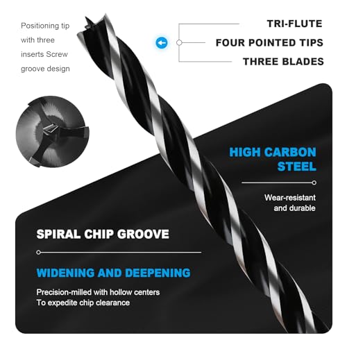 1-1/2" x 6" Auger Drill Bit with SDS Plus Shank for Wood - size: 1-1/2"x6"