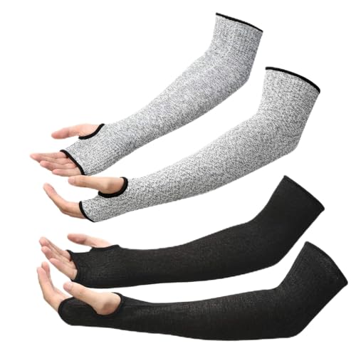 Geyoga 2 Pairs Arm Protection Sleeves Cut Resistant - size: Large