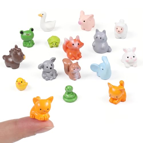 Sibba 30 Pcs Mini Forest Animals Figurines, Mini Resin Animal Miniature