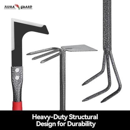 FLORA GUARD 6-Piece Garden Tool Set, Heavy Duty Steel Hand Tools - style: RED