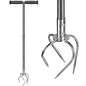 Dolibest Manual Twist Tiller, All-Steel Garden Claw Cultivator with 4 Curved Claws and Soft Rubber Handle, Hand Tiller Garden Claw for Gardening Bed and Plant Box (39'') - color: Manual Twist Tiller with T-Shape 2