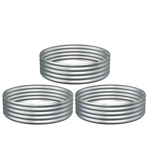 3PCS 4x4x1FT Galvanized Metal Raised Garden Bed,Outdoor Planter Box for Vegetables - size: 4x4x1(3PCS)