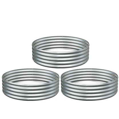 3PCS 4x4x1FT Galvanized Metal Raised Garden Bed,Outdoor Planter Box for Vegetables - size: 4x4x1(3PCS)