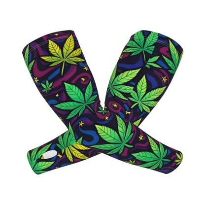 Marijuana Arm Sleeves Cannabis Weed Gardening Sleeves for Women Men - color: Marijuana 065