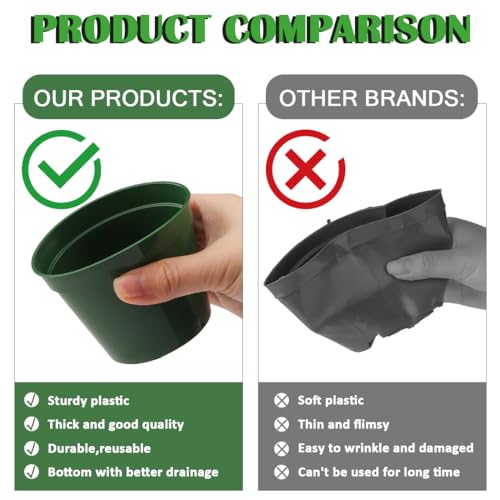 100 Pack 2.5 Inch Small Plant Pots, Plastic Nursery Pots for Plants - color: Green, size: 2.5Inch-100P