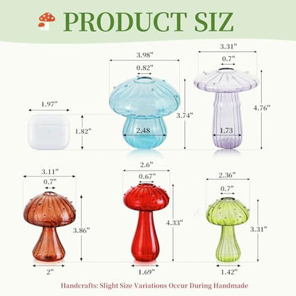 Mushroom Glass Propagation Station for Plants: Set of 5