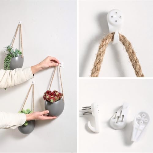 4 to 5 inch Ceramic Planters Wall Hanging Vases Decor - Set of 3 - color: Gray