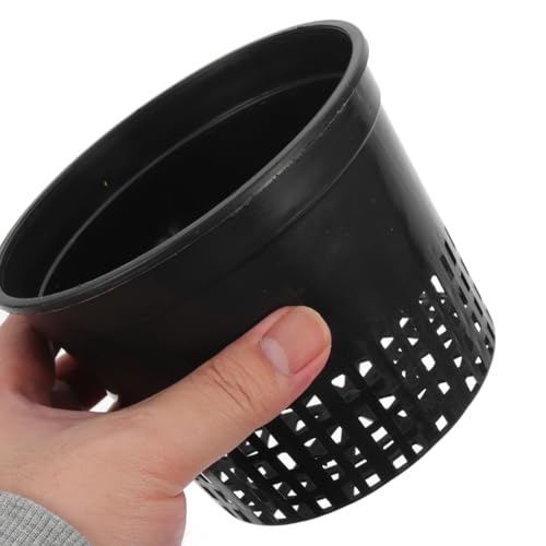 UPKOCH Hydroponic Net Pots, Black Plastic Growing Cups, 10 Pack