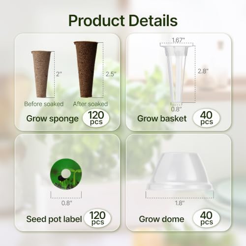 SUNCOZE 320pcs Hydroponic Pods, Accessories Compatible Hydroponics Systems - size: 2 Sets