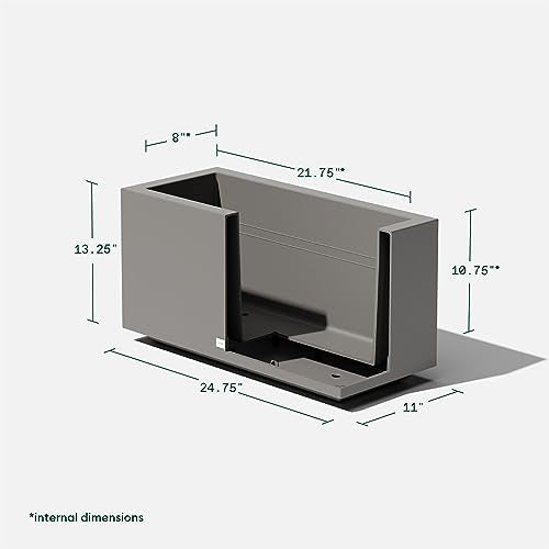 Veradek Block Series Long Box Planter - Rectangular Outdoor Planter - color: Gray, size: Small - 2 Pack