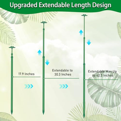 Extendable Plant Stakes,Length Scalable From17.9to42.3IN Plant SupportStake - size: 42.3Inches 5Pack