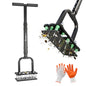 Sakerplus Aerator Lawn Tool, Spike Lawn Aerator with Self-Cleaning Tines - color: Pro-Black Handle