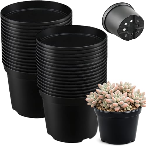 25 Packs Nursery Pots for Plants 4.7 Inch Seedling Pots with Drainage Holes - size: 4.7 Inch