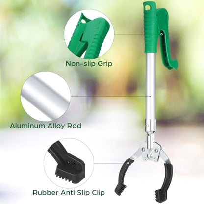 Balacoo Grabber Reacher Tool, Compact 15.7" Ergonomic Short Reacher Grabber