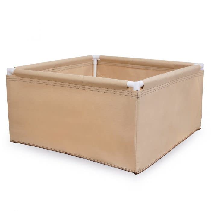 247Garden 3X3 Aeration Fabric Grow Bed/Raised Vegetable Flower Garden with PVC Frames (67-Gallon Tan) - size: Tan - 3FT X 3FT