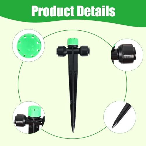 28Pcs Drip Irrigation Emitters for 1/4" Irrigation Tubing - color: green
