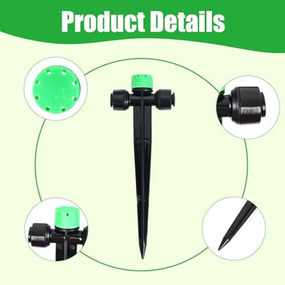 28Pcs Drip Irrigation Emitters for 1/4" Irrigation Tubing - color: green