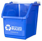 Recycling Rules! 6 Gallon Stackable Recycling Bin Container in Blue, Eco-Friendly Handy Recycle Bin with Easy-to-Carry Handle - size: 1-pack