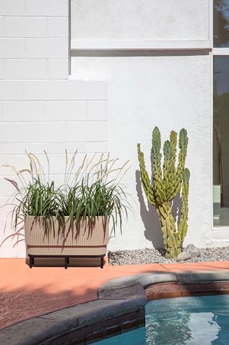 Veradek Demi Series Raised Long Planter - Wide Planter with Stand - color: Sand/Black, size: 30 inch - 2 Pack