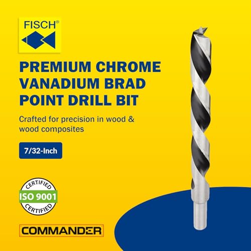 Chrome-Vanadium Brad Point - Ground Wood Drill Bit Woodworking -7/32 Inch - size: 7/32 in