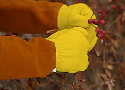 Garden Gloves Thorn Proof Rose Pruning XS Small Medium Large XL XXL 3XL - color: Brown/Yellow, size: Large
