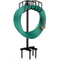 Winpull Garden Hose Holder Detachable Heavy Duty Metal Water Hose Hanger, Freestanding Hose Storage Stand Rack for Outside (Black) - color: Black