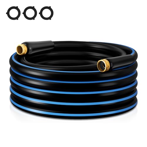 Heavy Duty Garden Hose 25FT, Water Hose with Male to Female Brass Connector - color: Dark Blue, size: 25FT