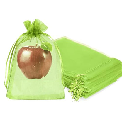 Fruit Protection Bags, Fetanten 6x8 in Mesh Drawstring Bag for Fruit Trees - size: 6 x 8 Inch 50pcs