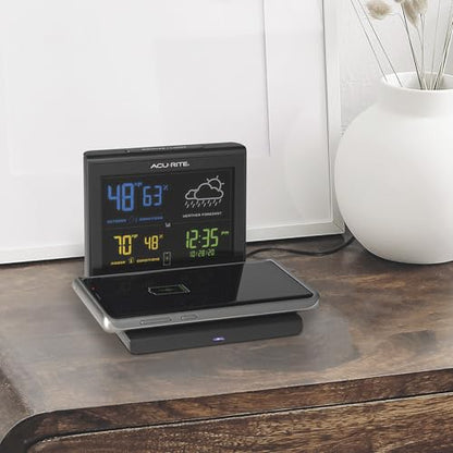 AcuRite (01193M) Weather Forecaster with Wireless Charging Pad, Alarm Clock