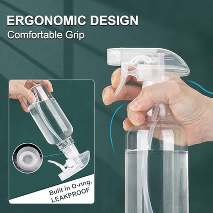 16.9oz/500ml Plastic Spray Bottles 1 Pack, Adjustable Mist/Stream - color: 16.9oz-Clear