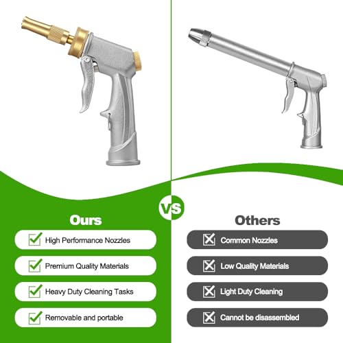 Hose End Sprayer Nozzle,Metal Car Wash Foam Gun with Soap Dispenser - color: Silver