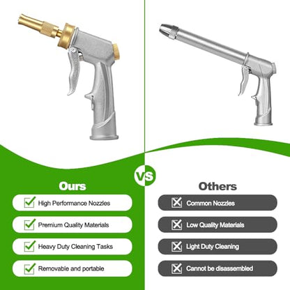 Hose End Sprayer Nozzle,Metal Car Wash Foam Gun with Soap Dispenser - color: Silver