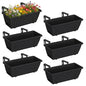 CADUKE 6 PCS Railing Planter Boxes, Black Planter Boxes with Bracket - color: Black