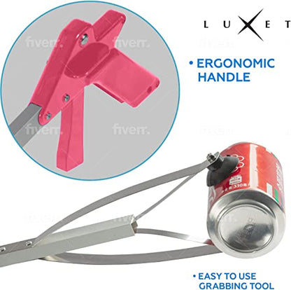 Grabber Tool 32" Suction Cup Grip Heavy Duty Aluminum -2 Pack- Lightweight Foldable Reacher Grabber Pickup Tool, Gripper Grabbers for Elderly Grab it Reaching Tool Trash Picker Grabber Pink, By Luxet - color: Pink, size: 2-Pack
