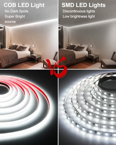 ALITOVE Outdoor LED Strip Lights Waterproof IP68 Daylight White 6500K - color: Cold White, size: 32.8FT