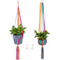 Rainbow Colorful Macrame Plant Hanger, 2 Pack - color: Colorful