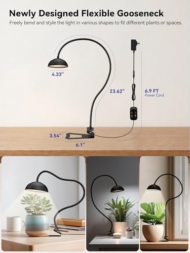 GLOWRIUM Smart Grow Lights for Indoor Plants,Full Spectrum Desk Plant Light - color: Black