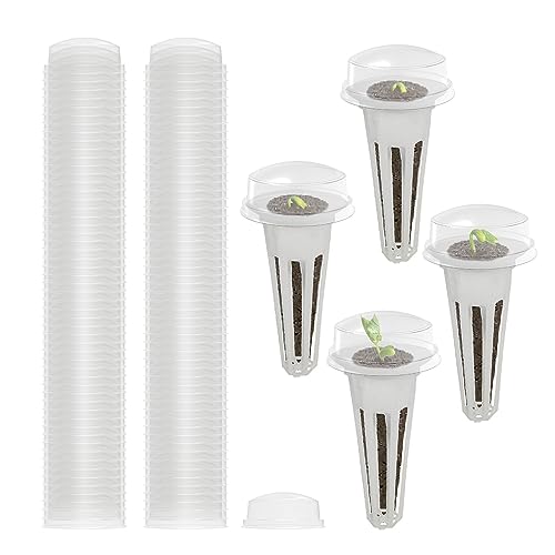 20 PCS Replacement Grow Baskets and Grow Domes Compatible with Aero Garden, Hydroponics Garden Accessories Basket Set,Plant Growing Container with Transparent Insulation Domes.