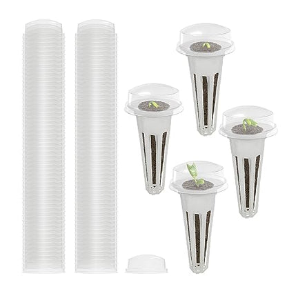 20 PCS Replacement Grow Baskets and Grow Domes Compatible with Aero Garden, Hydroponics Garden Accessories Basket Set,Plant Growing Container with Transparent Insulation Domes.