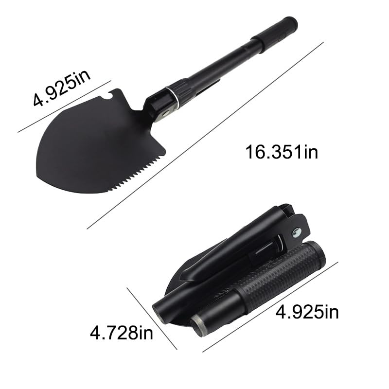1PCS Folding Spade for Outdoor Planting Durable Gardening Hand Tools,Black