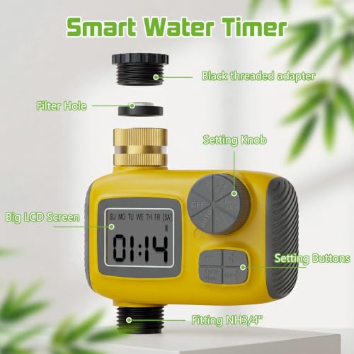 Oscillating Sprinkler with Smart Timer for Lawn and Garden Watering