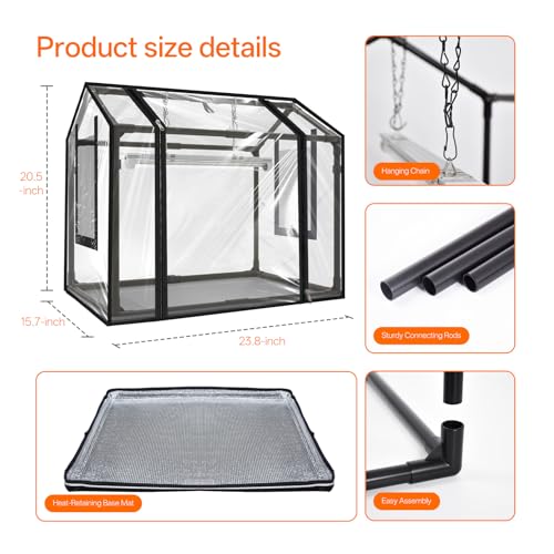 Bstrip Mini Indoor Greenhouse with Grow Light, Tabletop Seed Starting Tent