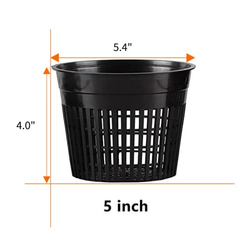 Mesh Net Cup 5 Inch 24-Pack Heavy Duty Nursery Pot Garden Pots for Plants Hydroponics Supplies Net Pots