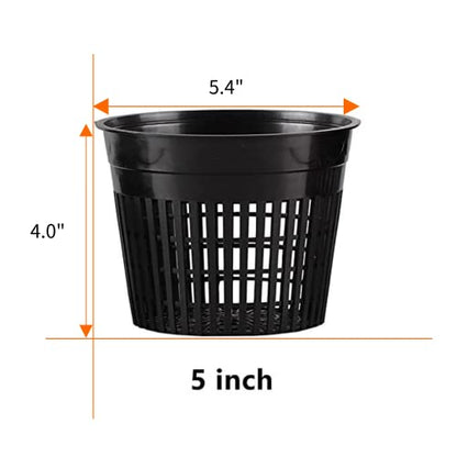 Mesh Net Cup 5 Inch 24-Pack Heavy Duty Nursery Pot Garden Pots for Plants Hydroponics Supplies Net Pots