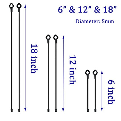Silicone Cable Ties with Holes, 24PK Reusable Twist Ties for Bundling