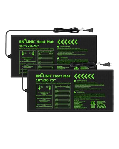 BN-LINK 10" x 20.75" Seedling Heat Mat for Seed Starting Plants Germination - size: 10x20 2 Pack
