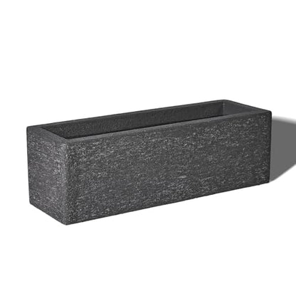 24" Rectangular Outdoor Planter - Handmade Fiberglass Planter - color: Charcoal Gray, size: Small