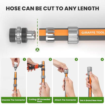 Giraffe Tools 10FT Garden Hose Lay Flat Lightweight Flexible Water Hose - size: 10FT