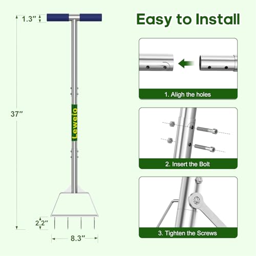 Heavy Duty Steel 4 Conical Spike Lawn Aerator for Compacted Clay, Non-Clog - color: GREEN