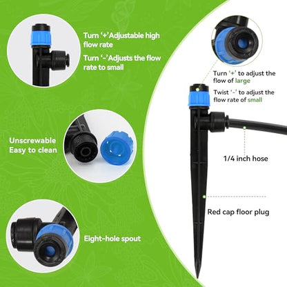 Vatony 20PCS Plant Self Watering Insert Spikes Device, Automatic Water Control System with Adjustable Drip Irrigation, Plastic, Special Feature: Automatic Watering (Blue) - color: Blue